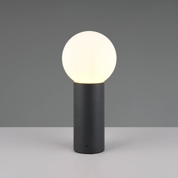 Stojaca lampa Mures, antracitová, výška 40 cm, kov, Čierna, Hliník, Moderný, Vonkajčie stĺpové osvetlenie