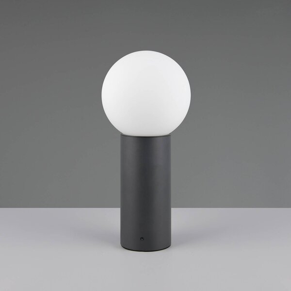 Stojaca lampa Mures, antracitová, výška 40 cm, kov, Čierna, Hliník, Moderný, Vonkajčie stĺpové osvetlenie