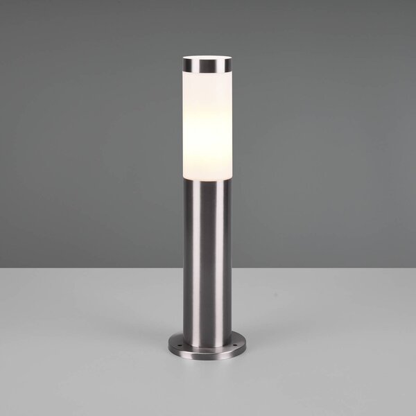 Stojaca lampa Trioto, farba niklu, výška 45 cm, nerezová oceľ, Hliník / sivá / zinok, Nehrdzavejúca oceľ, Moderný, Vonkajčie stĺpové osvetlenie
