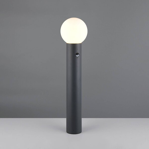 Trio Lighting Chodníkové svetlo Mures, antracitová farba, výška 80 cm, kov, senzor, Čierna, Hliník, Moderný, Osvetlenie príjazdovej cesty