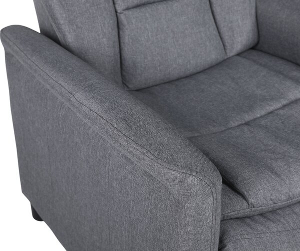 Relaxačné polohovacie TV kreslo LYNO — látka, sivá, nosnosť 130 kg