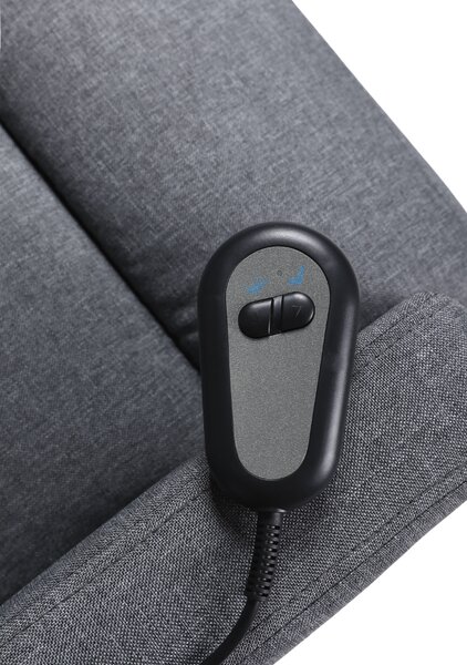 TV kreslo MODO PLUS s elektrickým polohovaním — látka, sivá, nosnosť 130 kg