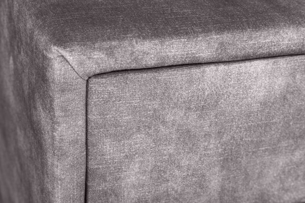 Estila Dizajnový nočný stolík Velouria v tmavosivej farbe so zamatovým čalúnením 50 cm