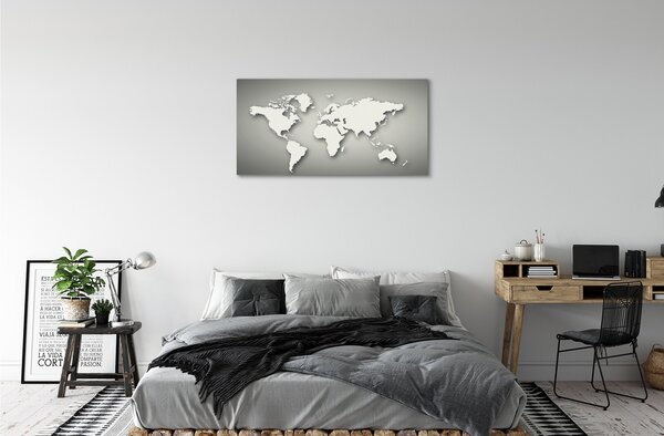 Obraz canvas Šedé pozadie White mapa 100x50 cm