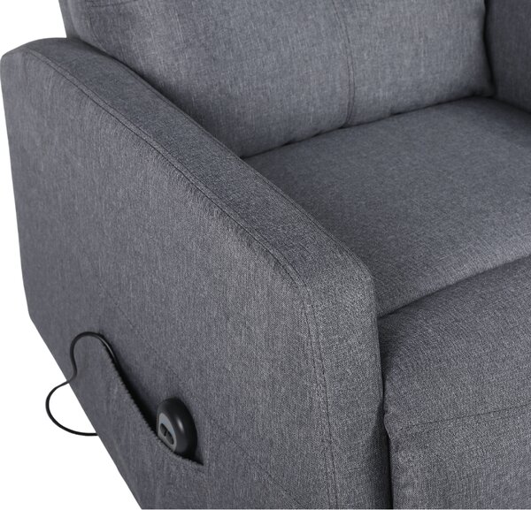 TV kreslo MODO PLUS s elektrickým polohovaním — látka, sivá, nosnosť 130 kg