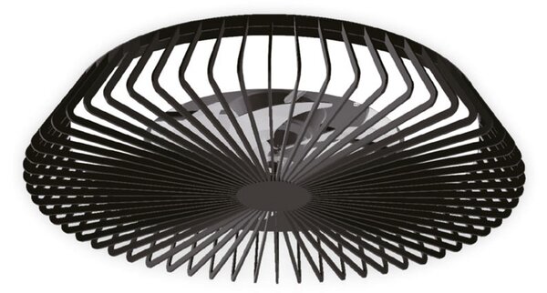 Inteligentný stropný ventilátor Himalaya s LED osvetlením, čierny, tichý – Mantra Iluminación, Himalaya, stmievateľné, Čierna, Obývacia izba, Kov, Moderný