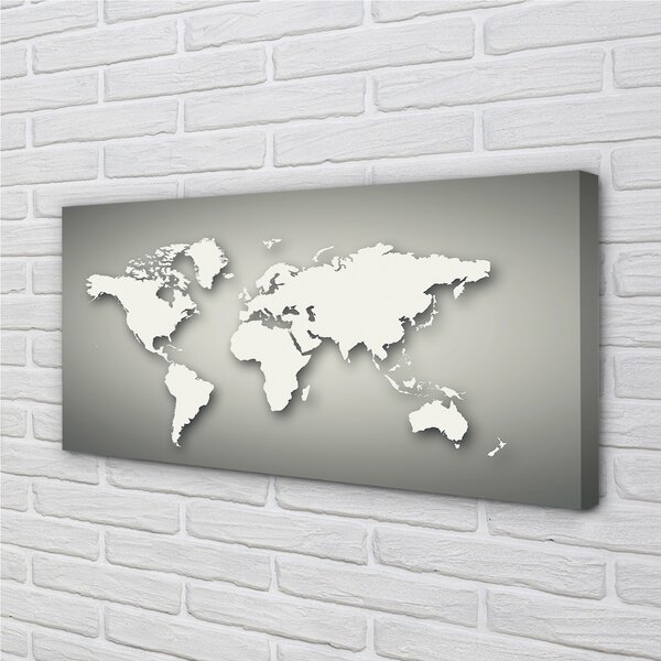 Obraz canvas Šedé pozadie White mapa 100x50 cm