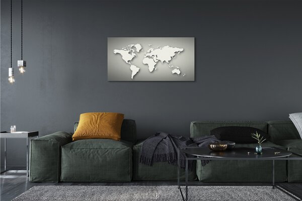Obraz canvas Šedé pozadie White mapa 100x50 cm