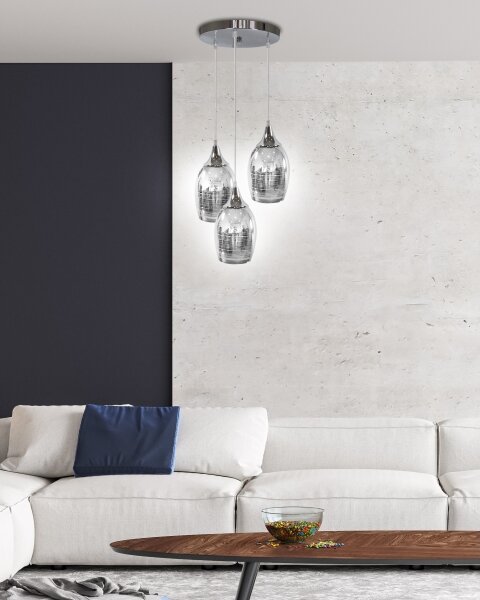 Luster na lanku MARINA 3xE27/60W/230V chróm