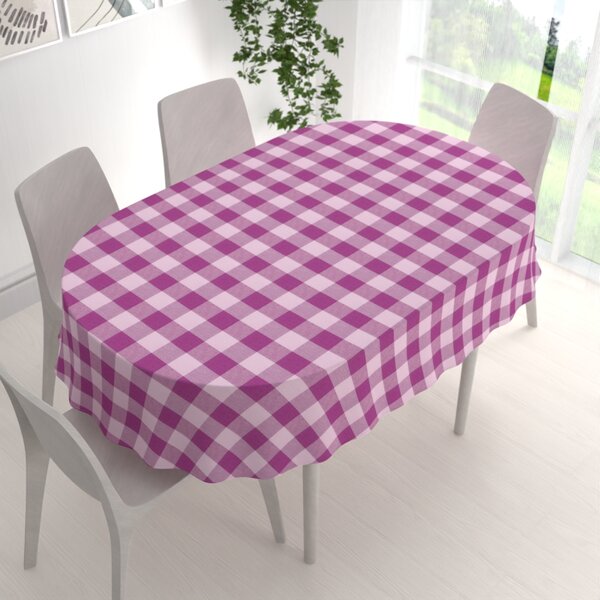 Biante Bavlnený oválny obrus Olivia OL-021 Fialová kocka veľká 50x100 cm
