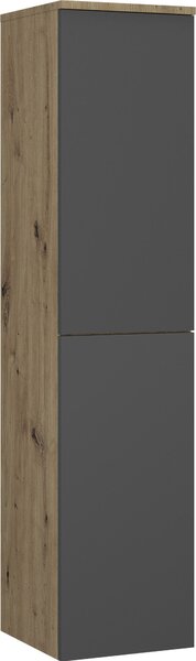 STREDNE VYSOKÁ SKRINKA, antracitová, farba duba, 30/132/32 cm Stylife - Kúpeľňové skrinky