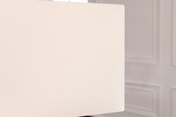 Estila Stolná lampa Ralyn vo vidieckom štýle s tienidlom v béžovej farbe s dekoračným prvkom z teakového dreva 57 cm