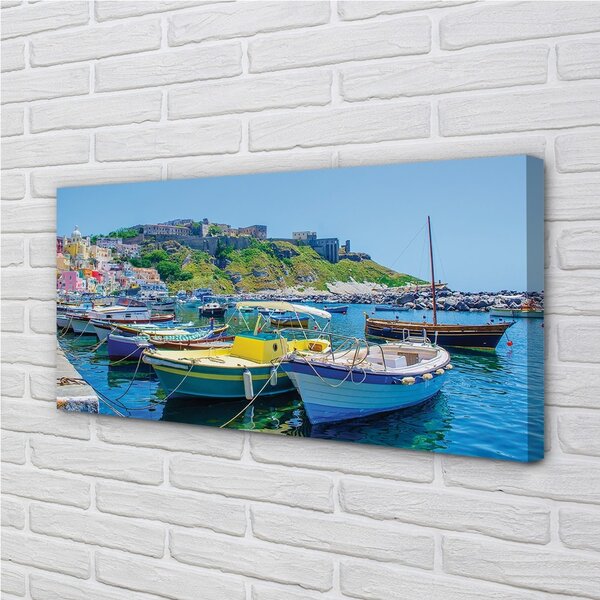 Obraz canvas Hory morské lode 100x50 cm
