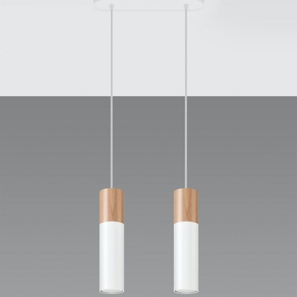 Sollux SL.0629 - Luster na lanku PABLO 2xGU10/40W/230V biela
