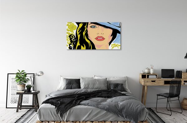 Obraz canvas žena klobúk 100x50 cm