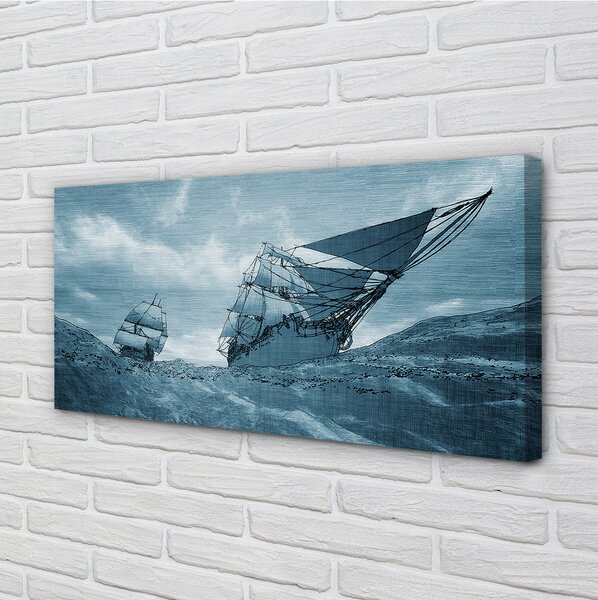 Obraz canvas More búrka neba loď 100x50 cm