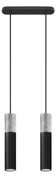 Sollux SL.0651 - Luster na lanku BORGIO 2xGU10/40W/230V betón/kov čierna