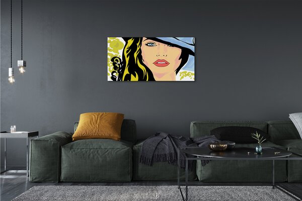 Obraz canvas žena klobúk 100x50 cm