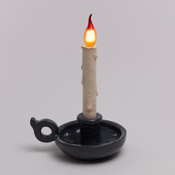 Stolové Lampa SELETTI, Grimm Bugia, stmievateľné, Sivá, Obývacia izba, Plast, Dizajnový