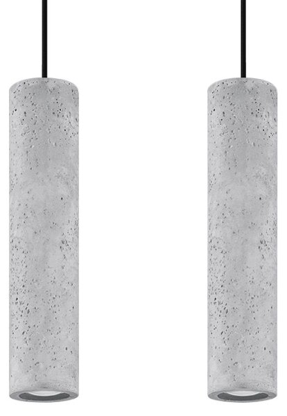 Sollux SL.0654 - Luster na lanku LUVO 2xGU10/40W/230V betón/čierna