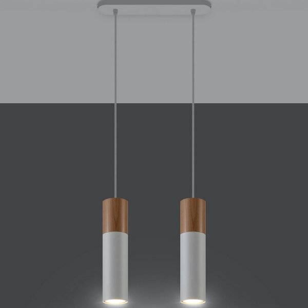 Sollux SL.0629 - Luster na lanku PABLO 2xGU10/40W/230V biela