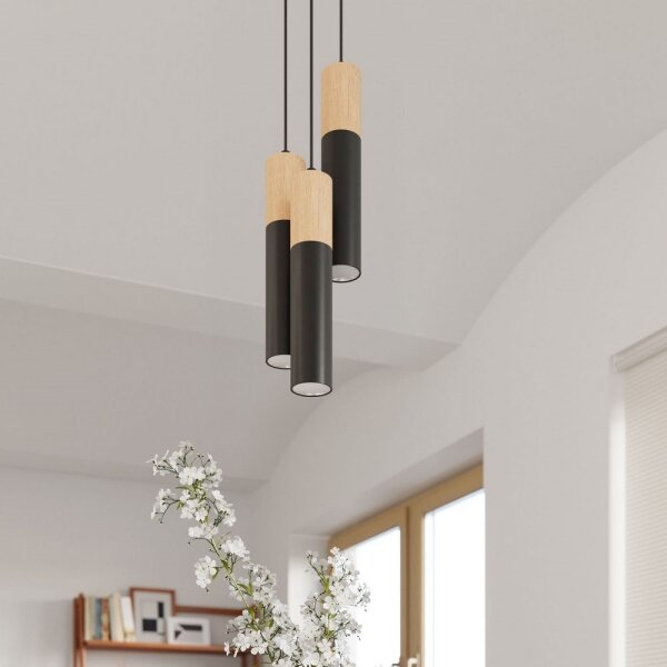 Sollux SL.0632 - Luster na lanku PABLO 1xGU10/40W/230V čierna