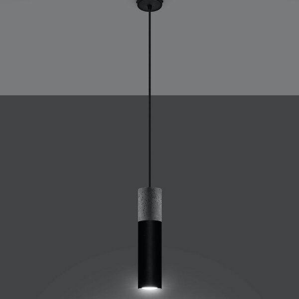Sollux SL.0650 - Luster na lanku BORGIO 1xGU10/40W/230V betón/kov čierna