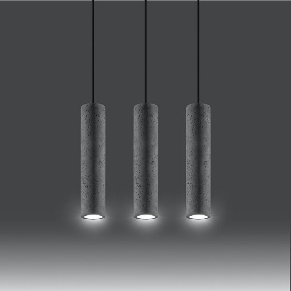 Sollux SL.0655 - Luster na lanku LUVO 3xGU10/40W/230V betón/čierna
