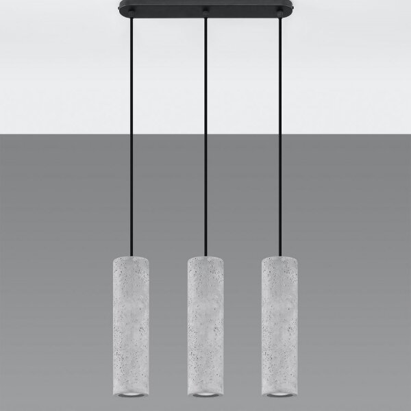 Sollux SL.0655 - Luster na lanku LUVO 3xGU10/40W/230V betón/čierna