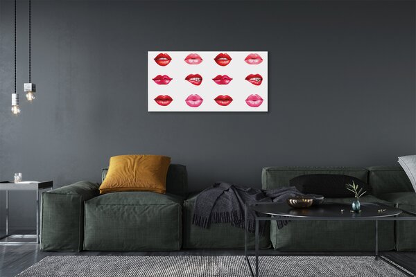 Obraz canvas Červené a ružové pery 100x50 cm