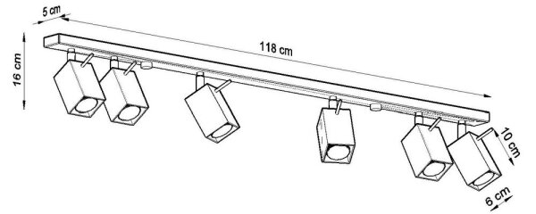 Sollux SL.0460 - Bodové svietidlo MERIDA 6xGU10/40W/230V čierna