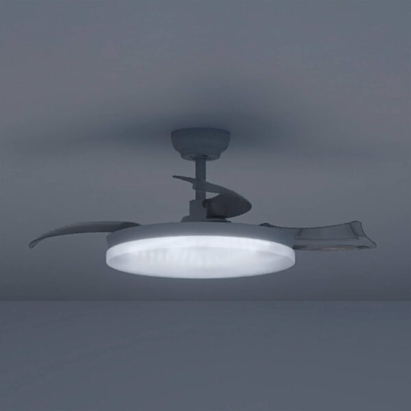 Philips Stropný ventilátor LED Solr, biely, DC, tichý,, Biela / opálová, Obývacia izba / jedáleň, kov, Moderný