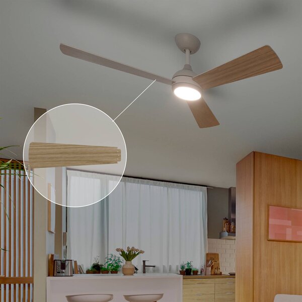 Philips Stropný ventilátor LED Civx, biely/hnedý, DC, tichý, Hnedá / hrdzavá, Obývacia izba / jedáleň, kov, Vintage
