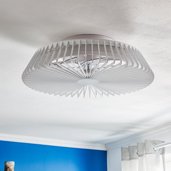 Stropný ventilátor Himalaya s LED osvetlením, ovládanie cez aplikáciu, diaľkové Mantra Iluminación, Himalaya, stmievateľné, Biela, Obývacia izba, Kov, Moderný