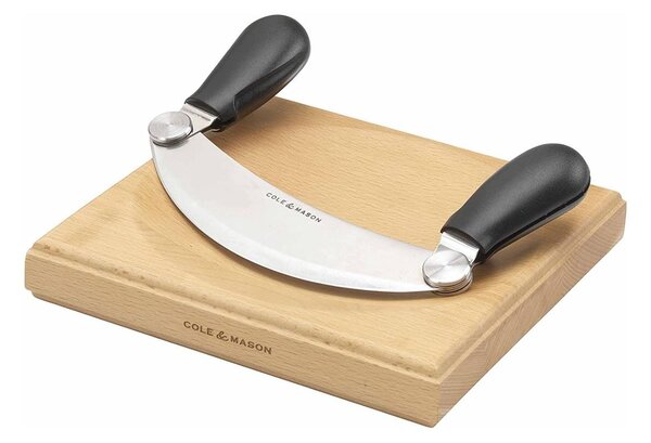 Cole&Mason Cole&Mason - Kuchynská doska na krájanie a kolískový nôž 21,5x51,5 cm buk GG442 + záruka 3 roky zadarmo