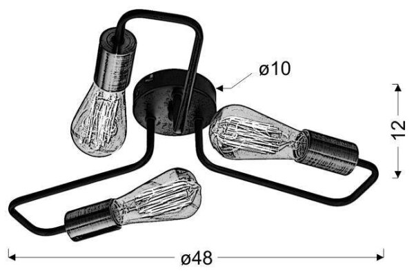 Prisadený luster HERPE 3xE27/60W/230V