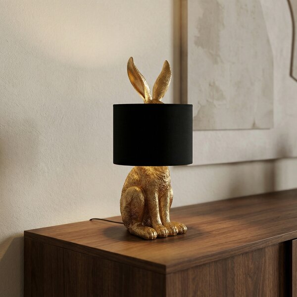 Stolové Lampa Lindby, Lorentina, Čierna, Obývacia izba, Tkanina / Textil, Dizajnový