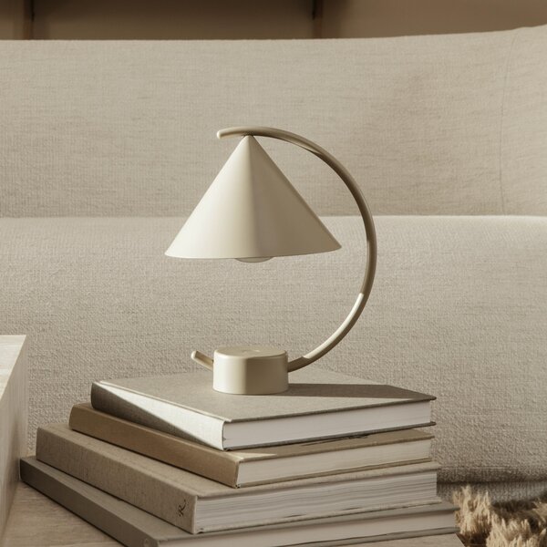 Stolové Lampa ferm LIVING, Meridian, stmievateľné, Béžová, Obývacia izba, Kov, Dizajnový