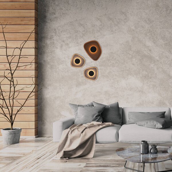 Zambelis LED nástenné svetlo 23174, hnedá/čierna, 40 x 30 cm, kov, Hnedá / hrdzavá, Obývacia izba / jedáleň, kov, Moderný, Nástenné svietidlo