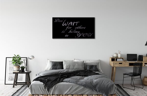 Obraz canvas nápis kovový 100x50 cm