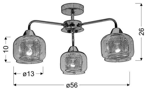 Prisadený luster RAY 3xE14/40W/230V