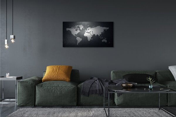 Obraz canvas Čiernom pozadí White mapa 100x50 cm