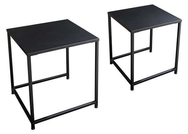 Estila Industriálny set dvoch čiernych štvorcových konferenčných stolíkov Industria Durante 46 cm