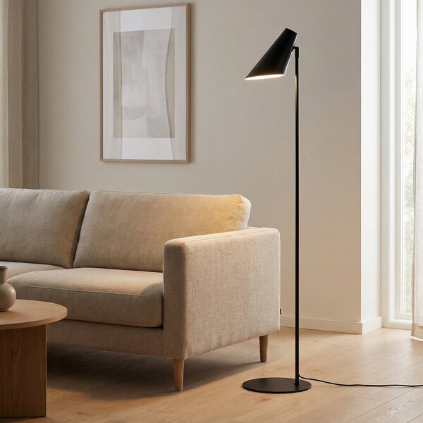 Stojacie Lampa Dyberg Larsen, Cale, Čierna, Obývacia izba, Kov, Škandinávsky