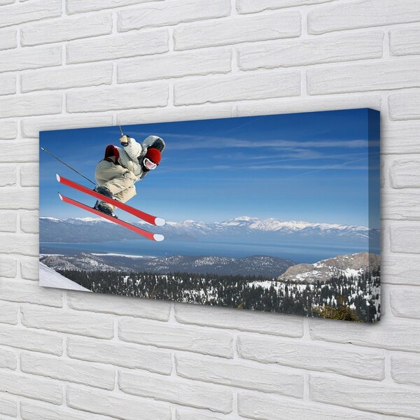 Obraz canvas mountain lyžiar 100x50 cm