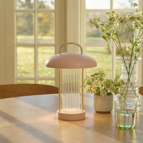 Stolové Lampa Nordlux, Mirano, stmievateľné, Pudrová, Obývacia izba, Kov, Škandinávsky