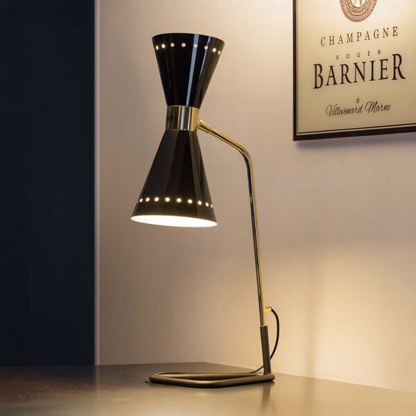 Stolové Lampa Stilnovo, Megafono, Čierna, Obývacia izba, Kov, Dizajnový