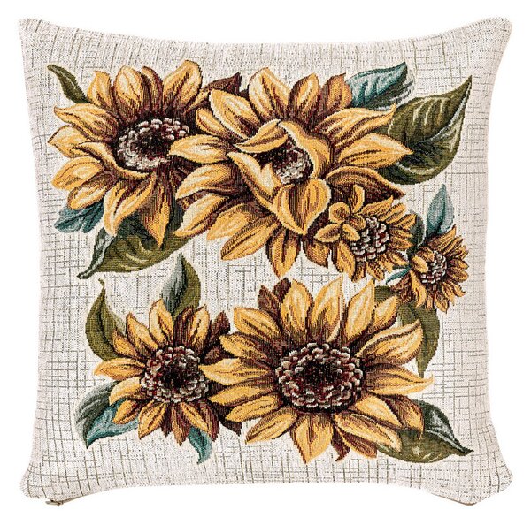Gobelínová obliečka na vankúš Slnečnice Chenille IT120 Farba Viacfarebná Rozmery 42x42 cm