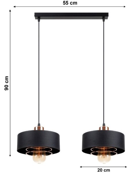 Luster na lanku VEST 2xE27/60W/230V