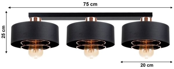 Prisadený luster VEST 3xE27/60W/230V